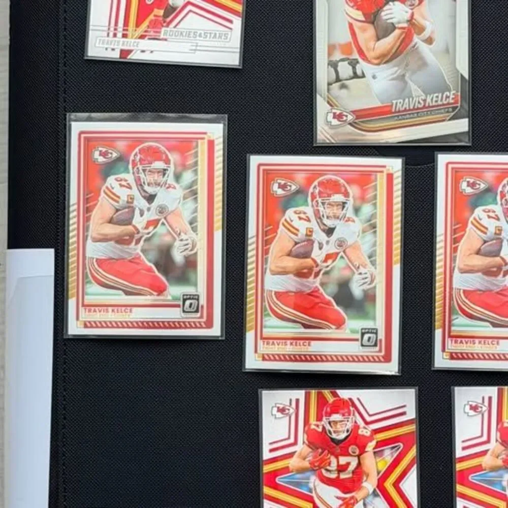 Travis Kelce Card Lot – 13 Cards | Chiefs | Prizm, Donruss Optic, Mosaic, Score